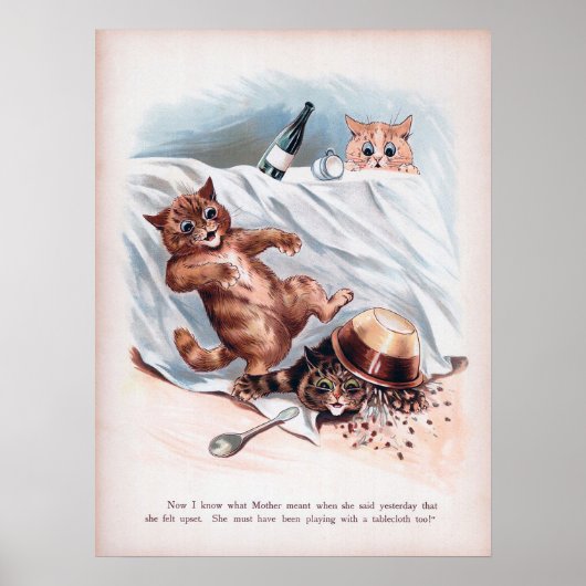 Schalkhafte Kätzchen, Louis Wain Poster (Vorne)