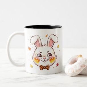 Schalkhafter Hase Halloween Candy Corn Zweifarbige Tasse