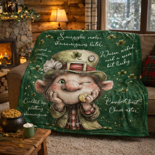 Schalkhafter Leprechaun Fleecedecke