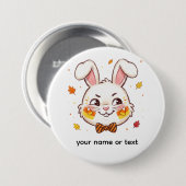 Schalkhafter Osterhase Halloween Candy Corn Button (Vorne & Hinten)
