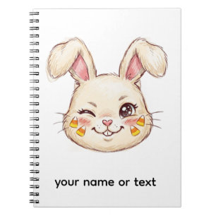 Schalkhafter zwinkernden Hase Candy Corn Gesicht S Notizblock
