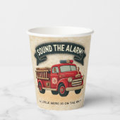 Schall den Alarm! Vintage Trucksäulendusche Pappbecher (Rückseite)