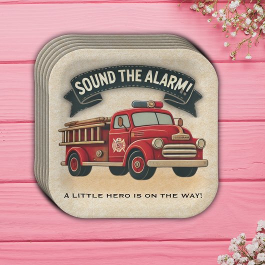 Schall den Alarm! Vintage Trucksäulendusche Pappteller