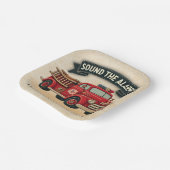 Schall den Alarm! Vintage Trucksäulendusche Pappteller (Gewinkelt)