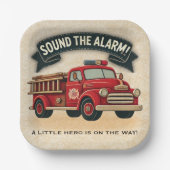 Schall den Alarm! Vintage Trucksäulendusche Pappteller (Vorderseite)