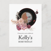 Schallplatte Geburtstag Einladung Postkarte (Vorderseite)