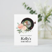 Schallplatte Geburtstag Einladung Postkarte (Stehend Vorderseite)