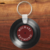 Schallplatte mit meinem Namen Schlüsselanhänger (Vorderseite)