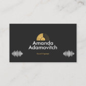 Schallplatte und Schallwellen aus Gold Visitenkarte (Vorderseite)