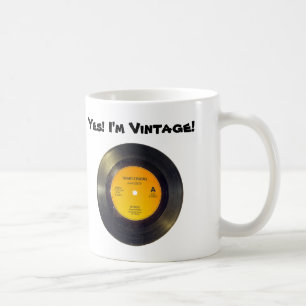 Schallplatte Vintage Benutzerdefinierter Text-Song Kaffeetasse