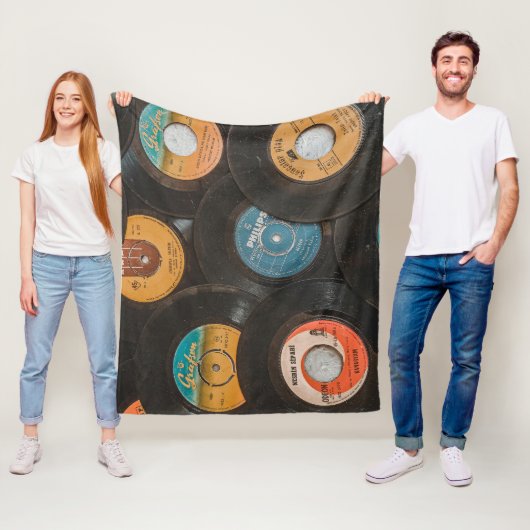Schallplatten aus schwarzem Vinyl Klassiker Fleecedecke (Beispiel)