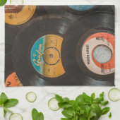 Schallplatten aus schwarzem Vinyl Klassiker Geschirrtuch (Gefaltet)