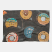 Schallplatten aus schwarzem Vinyl Klassiker Geschirrtuch (Horizontal)