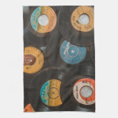 Schallplatten aus schwarzem Vinyl Klassiker Geschirrtuch (Vertikal)