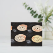 Schallplatten Hintergrund Postkarte (Stehend Vorderseite)