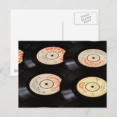 Schallplatten Hintergrund Postkarte (Vorne/Hinten)