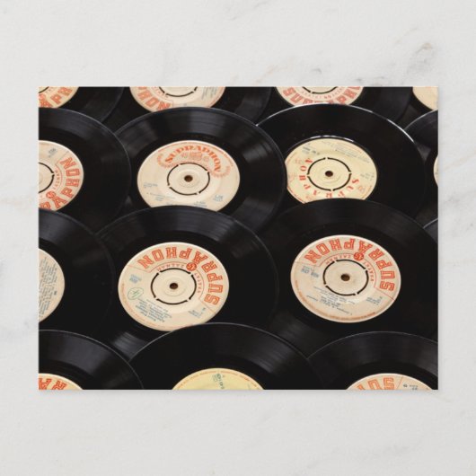 Schallplatten Hintergrund Postkarte (Vorderseite)