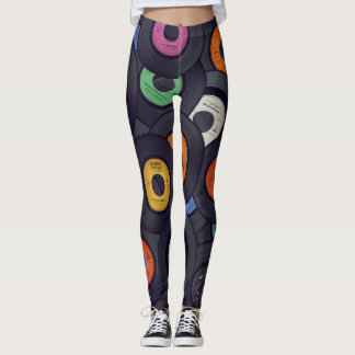 Schallplatten-Musik-Hintergrund aus der Vintage-Ze Leggings