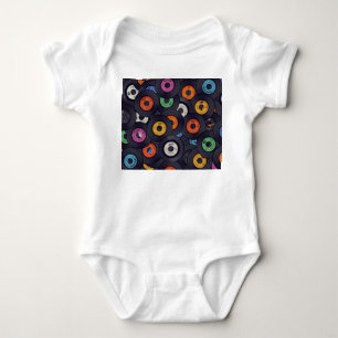 Schallplatten-Musik-Hintergrund im Vintage-Stil Baby Strampler