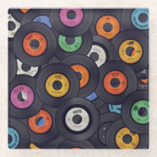 Schallplatten-Musik-Hintergrund im Vintage-Stil Glasuntersetzer
