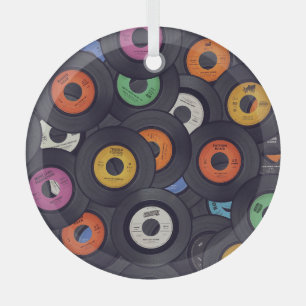 Schallplatten-Musik-Hintergrund im Vintage-Stil Ornament Aus Glas