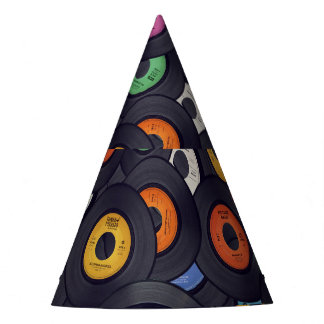 Schallplatten-Musik-Hintergrund im Vintage-Stil Partyhütchen