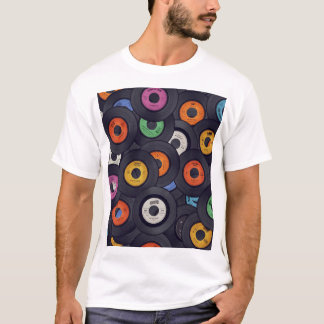 Schallplatten-Musik-Hintergrund im Vintage-Stil T-Shirt