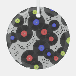 Schallplatten: Notenmuster Ornament Aus Glas