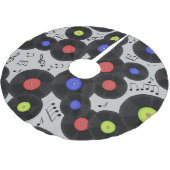 Schallplatten: Notenmuster Polyester Weihnachtsbaumdecke (Schrägansicht)