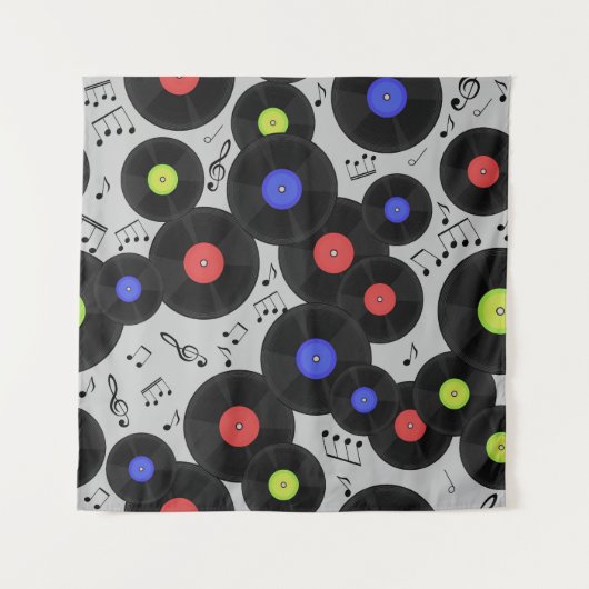 Schallplatten: Notenmuster Wandteppich (Vorderseite)