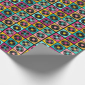 Schallplatten Retro Hintergrund Geschenkpapier (Ecke)