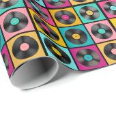 Schallplatten Retro Hintergrund Geschenkpapier (Rolleneckpunkt)