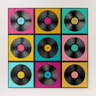 Schallplatten Retro Hintergrund Puzzle