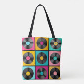 Schallplatten Retro Hintergrund Tasche (Rückseite)