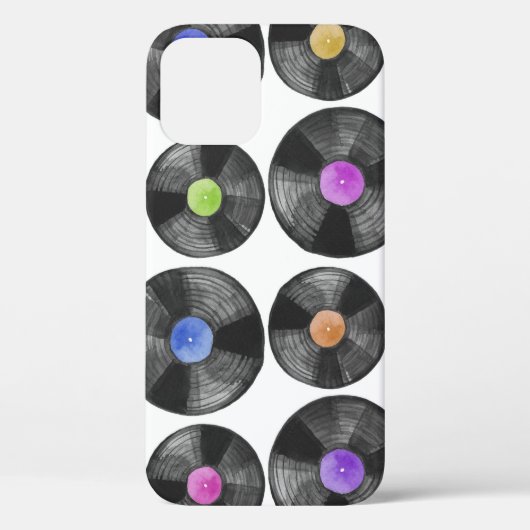 Schallplatten Retro Illustration Case-Mate iPhone Hülle (Rückseite)