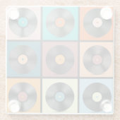 Schallplatten: Retro-LP-Set. Glasuntersetzer (Rückseite)