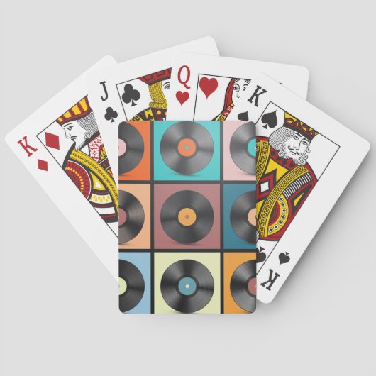 Schallplatten: Retro-LP-Set. Spielkarten (Rückseite)