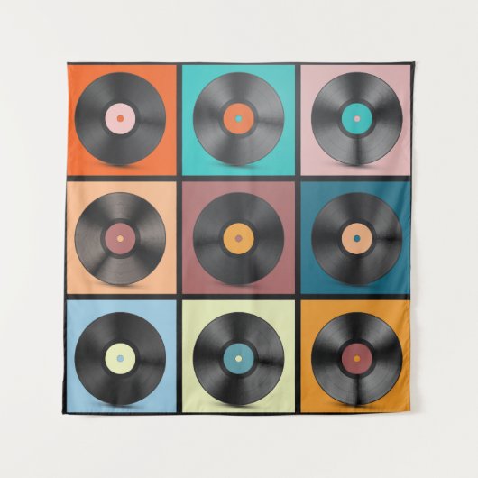 Schallplatten: Retro-LP-Set. Wandteppich (Vorderseite)