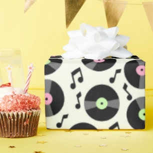 Schallplatten und Noten Muster Geschenkpapier