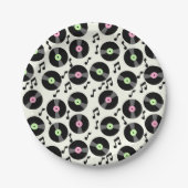 Schallplatten und Notenmuster Pappteller (Vorderseite)