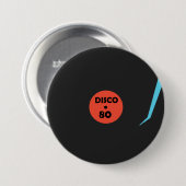 Schallplattenknopf - Retro-Diskoparty Button (Vorne & Hinten)