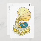 Schallplattenspieler Postkarte (Vorne/Hinten)