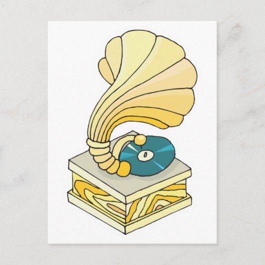 Schallplattenspieler Postkarte (Vorderseite)