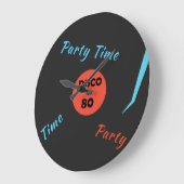 Schallplattenuhr - Disco-Party-Zeit Große Wanduhr (Winkel)