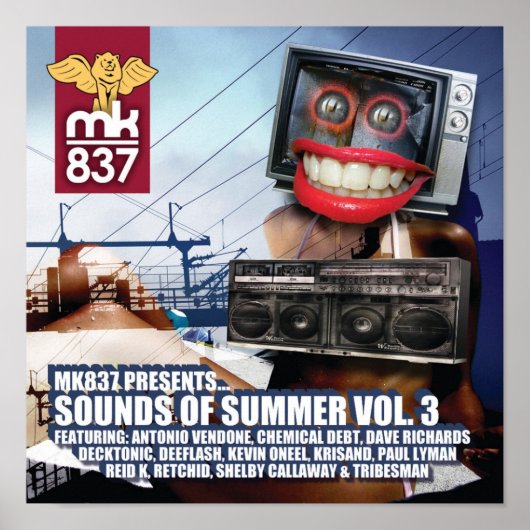 Schallplattenuntersatz: Sounds des 3. Sommers Poster (Vorne)