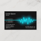 Schallwelle - Blau und Schwarzes Visitenkarte (Rückseite)