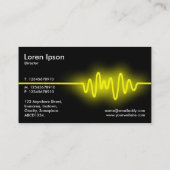 Schallwelle - Gelb und Schwarz Visitenkarte (Rückseite)