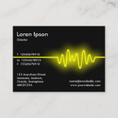 Schallwelle - Gelb und Schwarz Visitenkarte (Rückseite)