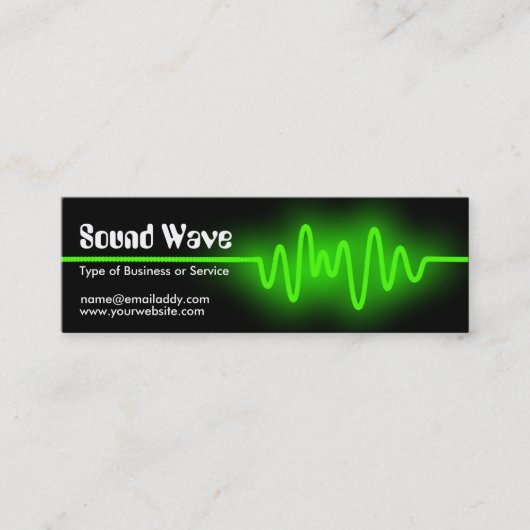Schallwelle - Grün und Schwarzes Mini Visitenkarte (Vorderseite)