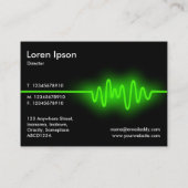 Schallwelle - Grün und Schwarzes Visitenkarte (Rückseite)